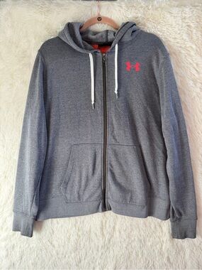 Under Armour Womens Favorite Fleece Loose Fit Full Zip Hoodie Size XL Grey Comfy